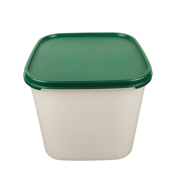 Tupperware Modular Mates Square #3 Container GREEN Seal Lid - 17 Cup - Picture 1 of 1